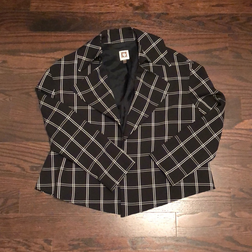 Anne Klein Window Pane Fly-Away Jacket